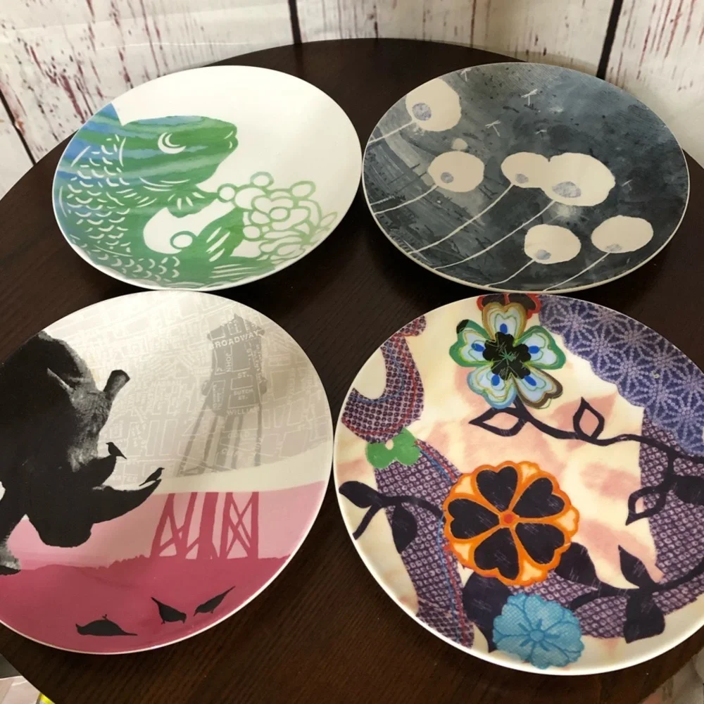decorative porcelain plates lot of 4